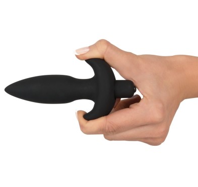 Wibrująca Wtyczka Analna Z Uchwytem Mała(13cm) - Black Velvets